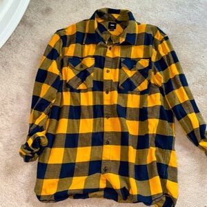 Blue and gold flannel
